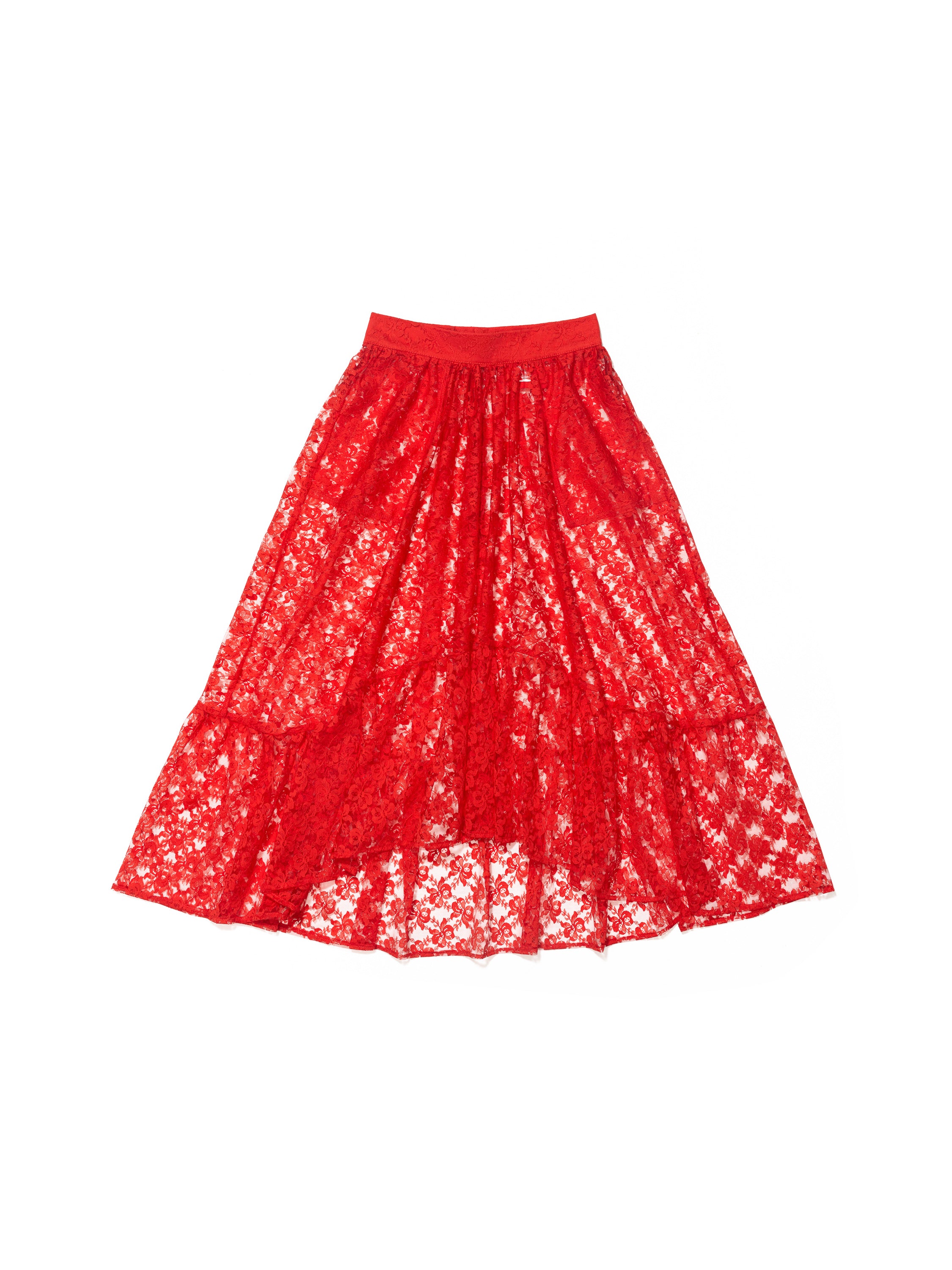Lace Skirt värissä Red Mirkka Metsolan aw24 mallistosta.