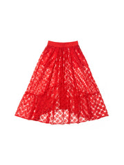 Lace Skirt värissä Red Mirkka Metsolan aw24 mallistosta.