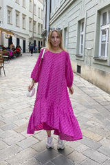 PUFFED DRESS_shredded pink