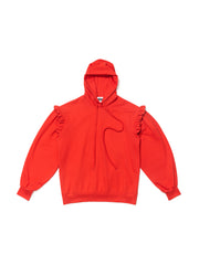 Red Ruffle Hoodie from MIRKKA METSOLA.