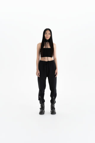 ZIPPER SWEATPANTS_musta (-40%)