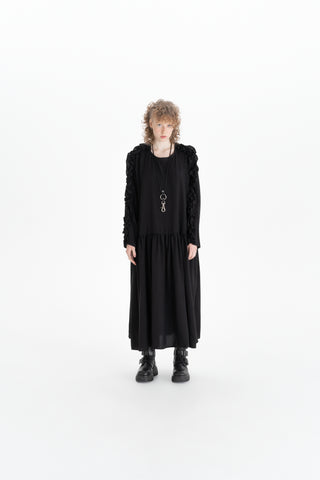 RUFFLE DRESS_musta (-40%)