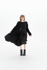 RUFFLE DRESS_black (-40%)