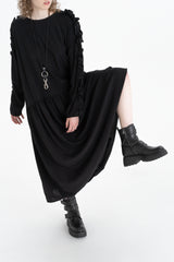 RUFFLE DRESS_black (-40%)