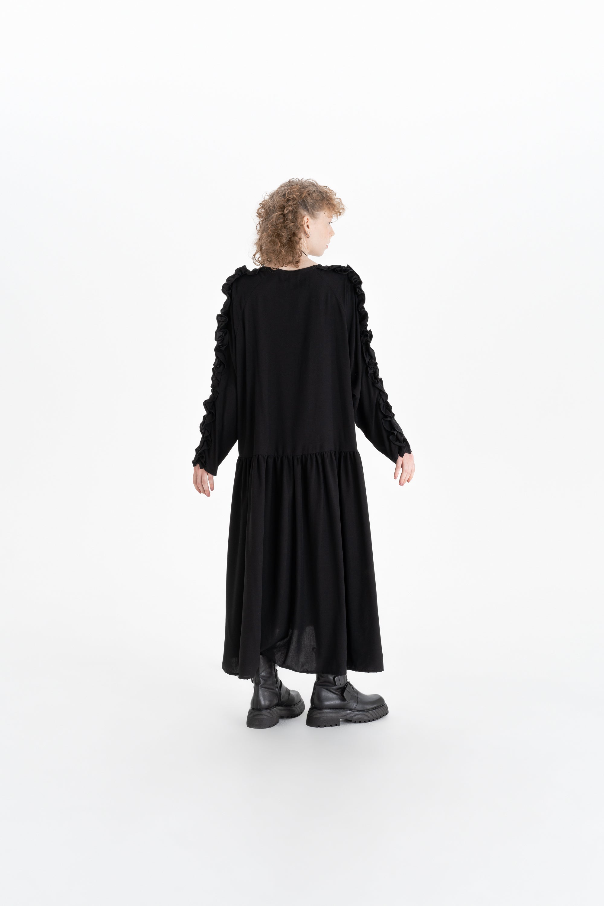 RUFFLE DRESS_black (-40%)