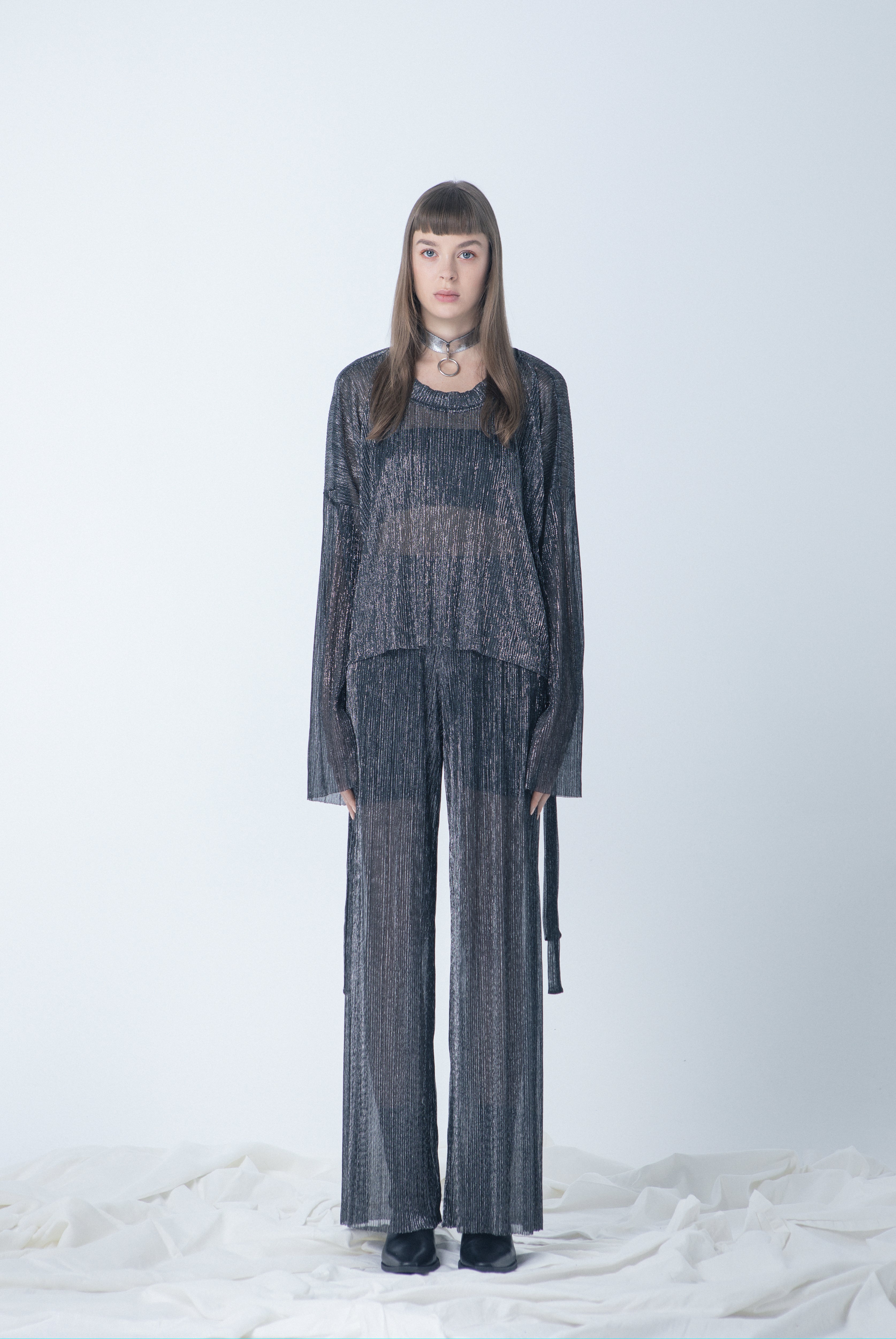 METALLIC PLEAT PANTS (-50%)