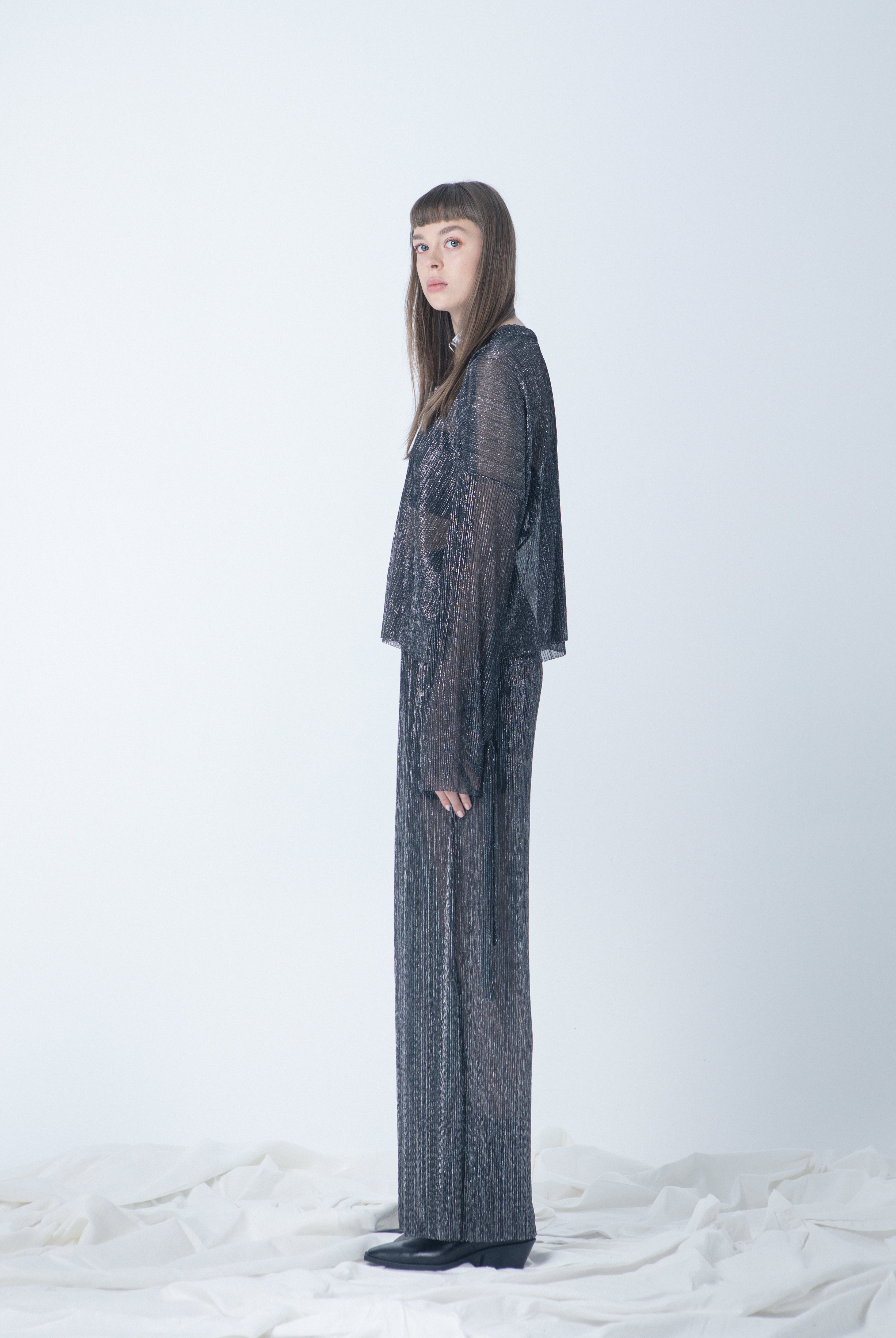 METALLIC PLEAT PANTS (-50%)