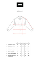 Measurement of Mirkka Metsola Lace Shirt. 