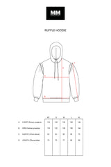 Measurements for Ruffle Hoodie by Mirkka Metsola. 