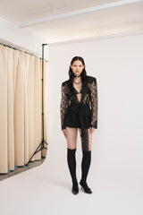 Mirkka Metsola AW24 Lace Blazer in black lace.