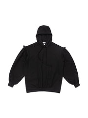 RUFFLE HOODIE_black